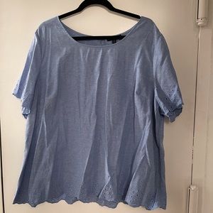 Lane Bryant Blue Scalloped T-Shirt 22/24